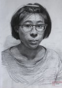 北京画室素描人像中年女士范画赏