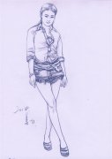 北京画室人物速写青年女性范画赏