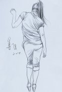 北京画室人物速写少女背影范画赏