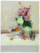 北京画室色彩静物玫瑰果盘范画赏