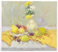 北京画室色彩静物花瓶果盘范画赏