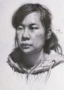 北京画室素描头像微胖女士范画赏